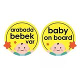Babyjem Vakumlu Arabada Bebek Var Cam Yazısı Sarı