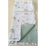 Babylifehome %100 Pamuk Müslin Kumaştan Pike Örtü