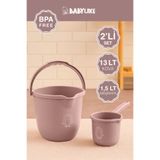 Babylike Çocuklar için 2'li Banyo Seti- Kulplu Kova & Oluklu Maşrapa