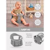 Babylike Vakumlu Bebek Banyo ve Mama Oturağı Ergonomik Tasarım 33,5x31,6x25 cm Pembe - Gri