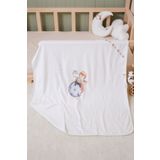 BABYLİM Erkek Bebek Küçük Prens Baskılı %100 Pamuklu Battaniye 85x90 cm Çift Katlı