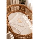 BABYLİM Minik Ördek Baskılı %100 Pamuklu 4Katlı Müslin Kız Bebek Battaniyesi 90x110 cm