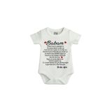 BabyLimon Babam Temalı Bebek Zıbını, Beyaz, Kısa Kollu, Doğum Günü Hediyesi