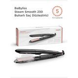 BaByliss Steam Smooth 39mm 5 Isı Ayarı Turmalin Seramik İyon Etkili Buharlı Saç Düzleştirici ST493E