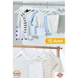 BabyLondy 12 Adet Çocuk Elbise Askısı, Bebek Askısı, Beyaz