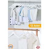 Babylondy 12 Adet Dolap Içi Düzenleyici Çocuk Elbise Askısı Bebek Askısı Kıyafet Ve Elbise Askısı Beyaz