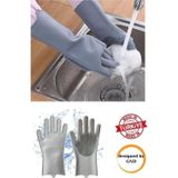 Babylondy Tırtıklı Sihirli Silikon Bulaşık Eldiveni Mutfak Banyo Temizleme Fırçası