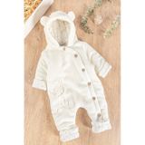 Babymod Ayıcık Figürlü Welsoft Peluş Astronot Bebek Tulum Krem