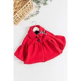 Babymod Balon Kollu Bebe Yakalı Kız Bebek Mont - 6 - 9 Ay - Kırmızı