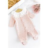 Babymod Fırfır Yakalı Çiçekli Patikli Kız Bebek Tulum