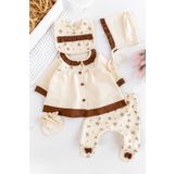 Babymod Fırfır Yakalı Önden Düğmeli Çicekli Kız Bebek 5 Parca Hastane Çıkışı Bebek Takımı