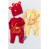 Babymod I Love Dad Taraftar Sarı Kırmızı Ikili Bebek Tulum Takım - 0 - 3 Ay - Sarı - Kırmızı