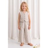 Babymod Kabartma Desenli Şık Yelekli 2'li Kız Çocuk Takım Set - 7 Yaş - Bej