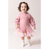 Babymod Kapüşonlu Fiyonklu 100% Pamuk Kız Bebek Elbise