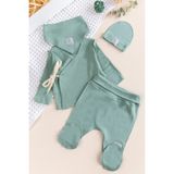 Babymod Kendinden Eldivenli Natural Bebek Hastane Çıkışı Bebek Takımı - 0 - 3 Ay - Yeşil