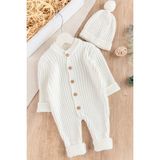 Babymod Şapkalı Kışlık Bereli Bebek Tulum Krem Renkli Akrilik Kumaşlı Uzun Kollu - 3 - 6 Ay