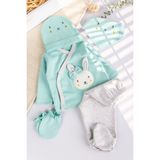 Babymod Tavşan Figürlü 5 Parça Kız Bebek Hastane Çıkışı Bebek Takımı - 0 - 3 Ay - Yeşil