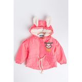 Babymod Unicorn Işlemeli Içi Peluş Neon Pembe Kız Bebek Mont - 6 - 9 Ay