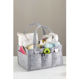BabyModa Textia Home Anne Bebek Bakım Organizer Çantası Keçe Çok Amaçlı Düzenleyici Taşıma Sepeti Gri