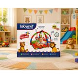 Babymol Aktivite Minderi Oyun Halısı 0+ Ay Bebek Oyun Matı Çıngıraklı Oyuncaklı Eğitici Oyun Halısı Yumuşak Oyun Minderi - Çok Renkli - 75 x 75 cm