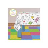 Baby'ness Boyanabilir Silinebilir Masa Örtüsü Elyaf Astar 100x140cm Pvc Sıvı Geçirmez Leke Tutmaz Uzay Yolu