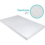 Baby'ness Katlanır Bebek Yatağı Çantalı Taşınabilir Oyun Parkı Yatağı Sıvı Geçirmez Leke Tutmaz - 60 x 120 x 5 cm - Beyaz