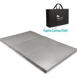 Baby'ness Katlanır Bebek Yatağı Çantalı Taşınabilir Oyun Parkı Yatağı Sıvı Geçirmez Leke Tutmaz - 60 x 120 x 5 cm - Gri