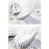 Babynest Full Set 9 Parça Bebek Ihtiyaç Seti Gri Yıldız Ve Gri Çizgili