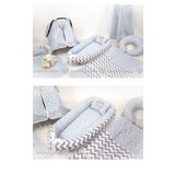 Babynest Full Set 9 Parça Ihtiyaç Ürünleri Gri Küçük Yıldız Ve Gri Zikzak