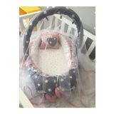 Babynest Gri Yıldızlı Oyuncak Askılı Cibinlik