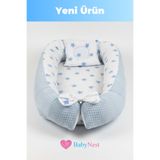 Babynest Premium Bebek Yatağı %100 Pamuk Waffle Yenidoğan Uyku Yuvası Ortopedik 0-12 Ay