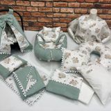 Babynest, Puset Örtüsü ve Minderi, Alt Açma ve Battaniye, Emzirme Minddri, Emzirme Önlüğü Nevresim Takımı Çok Amaçlı 15'li Set