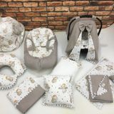 Babynest, Puset Örtüsü ve Minderi, Alt Açma, Yastık ve Battaniye, Nevresim Takımı, Emzirme Minderi, Emzirme Önlüğü Çok Amaçlı 15'li Set