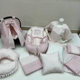 Babynest,ve yastık Puset Örtüsü ve Minderi, Alt Açma, Yastık ve Battaniye,Nevresim Takımı, Emzirme Minderi, Emzirme Önlüğü Çok Amaçlı 15'li Set