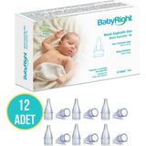 Babyright Otribebe, Weebaby, Brunobaby Uyumlu Nazal Burun Aspiratörü Yedek Uç (12 Adet) Ekstra Yumuşak Uçlu