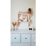 Babyroomstore Ahşap Bebek Çocuk Odası Dekoratif Duvar Raf Montessori Kitaplık Ikili Ayaklı Raf