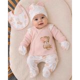 Babys Tasarım %100 Pamuklu Kız Bebek Ayıcık Desenli 5'li Hastane Çıkışı Yenidoğan Seti Pembe Bebek Hastane Takımı 0-3 Ay - 0 - 3 Ay - 00406 Pembe
