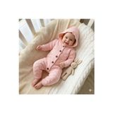 Babysena Kapüşonlu Örgü Kız Bebek Tulum