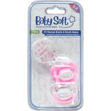 BabySoft 2'li Damak Emzik & Emzik Askısı No:2 Pembe - 0 - 6 Ay