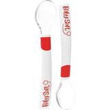 BabySoft 2'li Silikon Mama Kaşığı Kırmızı - Beyaz