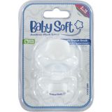 BabySoft Kapaklı Damaklı Emzik 6-18 Ay Beyaz - 6 - 18 Ay