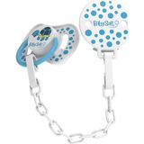 BabySoft Kaplumbağa Desenli Emzik Askısı & Yuvarlak Uçlu Emzik 6 - 18 Ay - Mavi