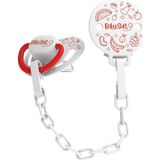BabySoft Kırmızı Meyve Desenli Emzik Askısı & Damak Uçlu Emzik 6 - 18 Ay