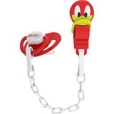 BabySoft Kırmızı Ördek Figürlü Emzik Askısı & Damak Emzik 18+ Ay