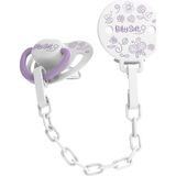 BabySoft Lila Doğa Desenli Emzik Askısı & Damak Uçlu Emzik 0 - 6 Ay