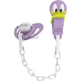 BabySoft Lila Ördek Figürlü Emzik Askısı & Damak Emzik 6 - 18 Ay