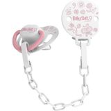 BabySoft Pembe Doğa Desenli Emzik Askısı & Damak Uçlu Emzik 0 - 6 Ay