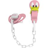 BabySoft Pembe Ördek Figürlü Emzik Askısı & Damak Emzik 0 - 6 Ay