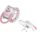 BabySoft Yuvarlak Uçlu Kuş Desenli Emzik 0 - 6 Ay - Pembe