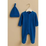 Babytex Bebek Tulum Set Patikli Tulum Şapka Uyku Tulumu - Lacivert - 6 - 9 Ay